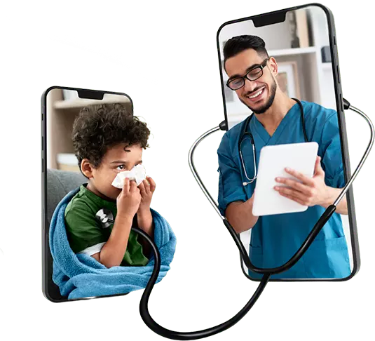 medico atendendo uma criança doente